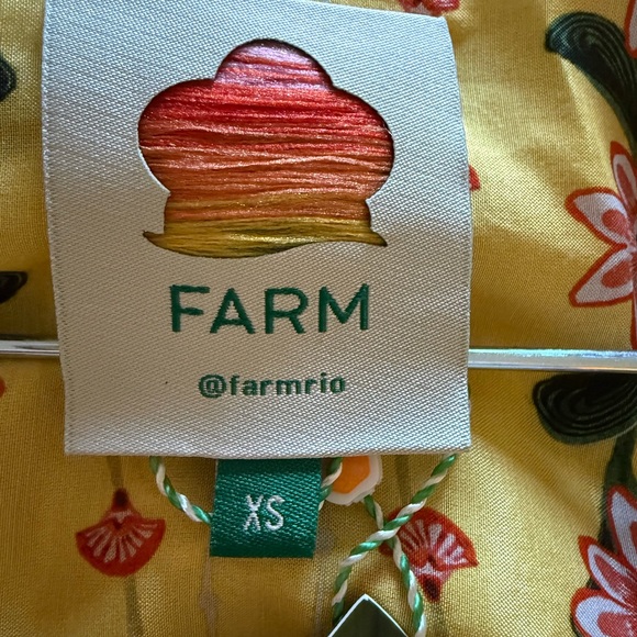 FARM Rio Yellow Floral Blouse with Ruffle Sleeves - Picture 3 of 4